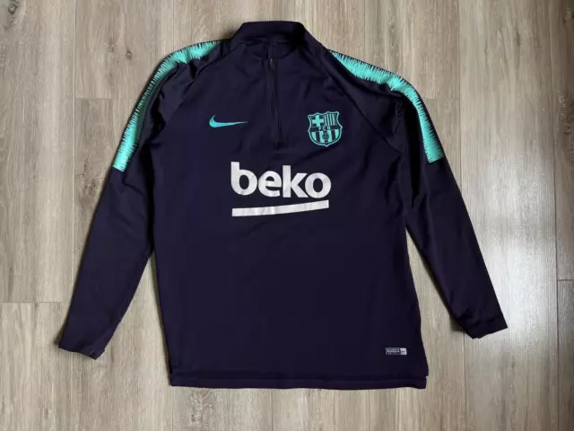 BARCELONA FOOTBALL JACKET 2018/2019 SOCCER NIKE 894316-525 SPAIN DRILL TOP sz M