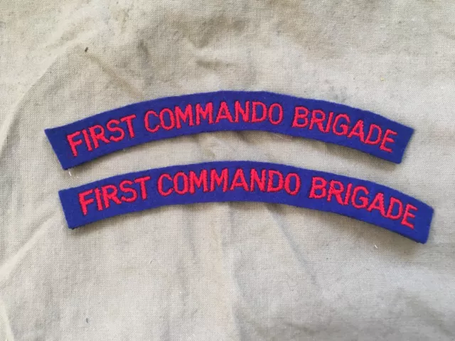 Excellent WW2 British Army First Commando Brigade Battledress Shoulder Titles