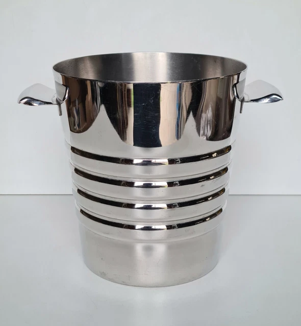 SEAU A CHAMPAGNE GLAÇONS DESIGN 1970 VINTAGE Inox 18/10 LETA 20