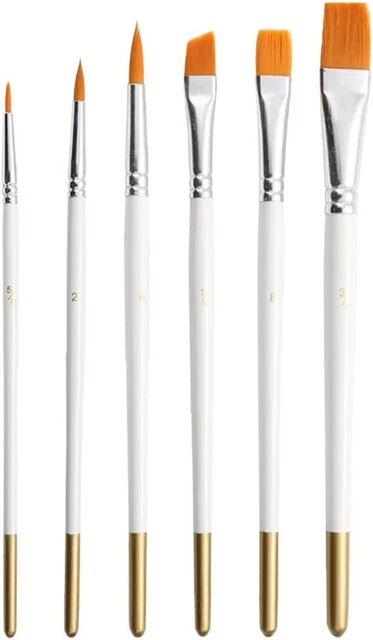 6 Pezzi Set Di Pennelli per Pittura Ad Olio Pennelli Di Pittura per Capelli Con 9