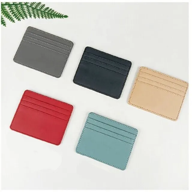 PU Leather Slim Thin Credit Card Holder Mini Wallet Case Card Holder Credit Card 2