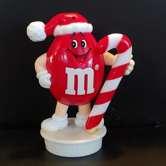 Vintage 1993 Red Peanut M&M Candy Cane Santa Hat Christmas Ornament Topper 2"-3"