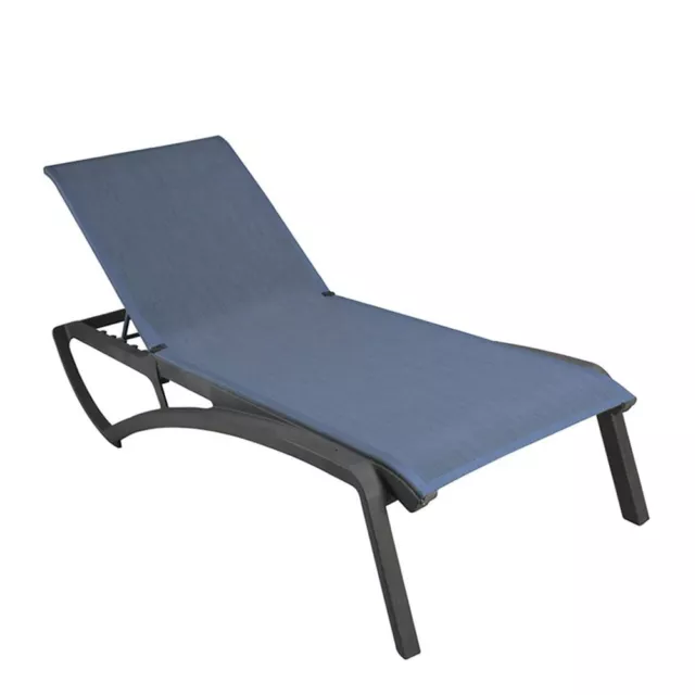 Grosfillex UT741288 Sunset Blue Fabric Outdoor Stacking Chaise Lounge - 12 Each