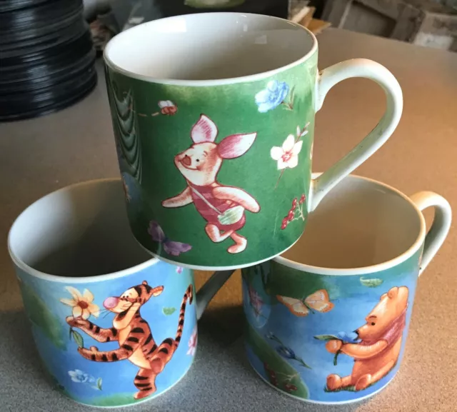 Walt Disney - Simply Pooh - Winnie - Piglet - Tigger - Set of 3 - 8 oz Mugs