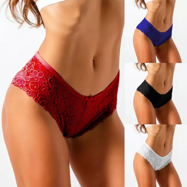 Paquete de 4 Tangas para Mujer Ropa Interior de Encaje Sexy Braguitas de  Bikini