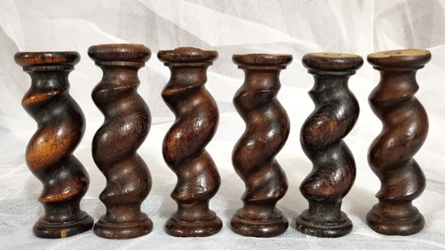 6 Barley twist turned spindle Column Antique french architectural salvage 4.8 in 6 Barley twist turned spindle Column Antique french architectural salvage 4.8 in