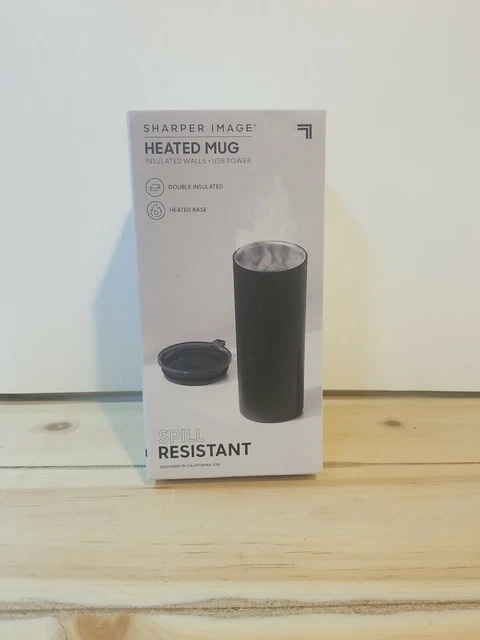 Sharper Image USB Powered Heated Mug, Double Insulated, Heated Base N.I.B.