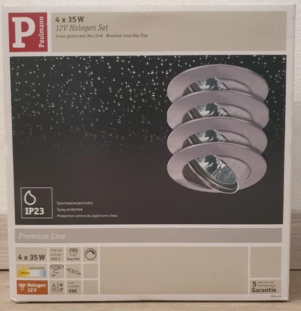 Paulmann 5792 Faretti Da Esterno Per Soffitto, Alluminio, Portalampada GU10, Bianco - Luce Per Terrazzo E Ingresso