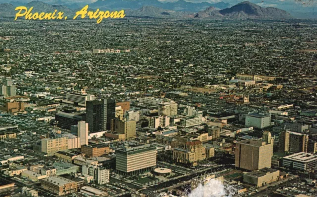 Postcard AZ Phoenix Arizona Aerial View Unposted Chrome Vintage PC G5380