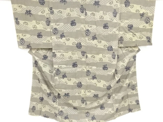 37688# Japanese Kimono / Antique Mens Juban / Ceramics Pattern