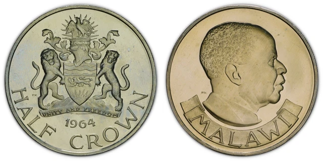 Malawi Half Crown 1964 (Choice Proof) *Low Mintage Proof Issue*
