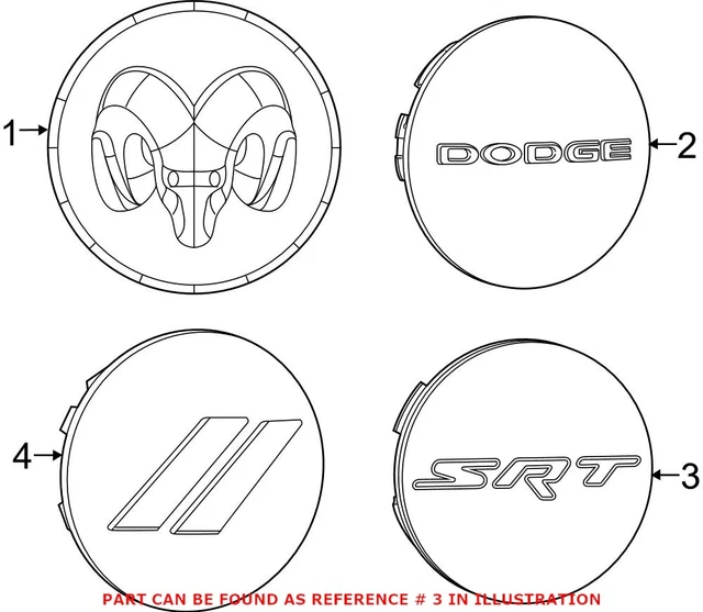 Genuine OEM Mopar Wheel Cap For Dodge Challenger Charger Durango 5QW99NTSAA