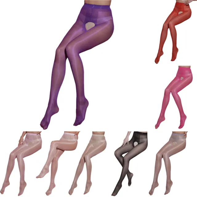 Women Hosiery Sheer Pantyhose See Through Stockings Tights Clubwear Elastic Oil