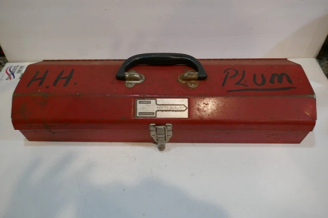 Vintage Waterloo, 20", Lockable, Under seat  Tool Box Red Good solid condition
