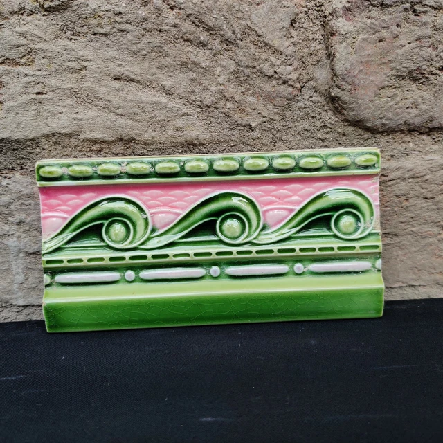 1940s Vintage Architecture Furniture Tile Majolica Art Nouveau Saji Tm Japan