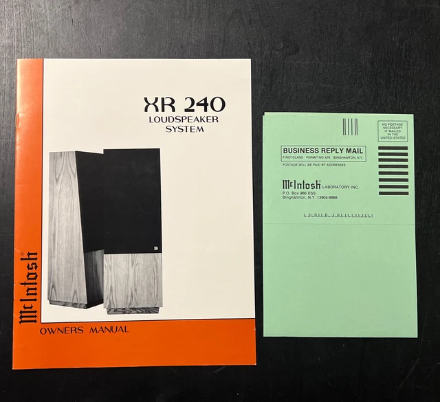 VINTAGE ORIGINAL MCINTOSH Loudspeaker XL10 Manual Fuse NEW