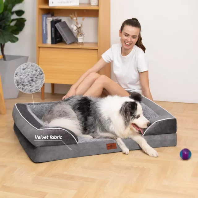 Orthopedic Dog Bed Medium Large Memory Foam Pet Sofa Cushion Removable Cover