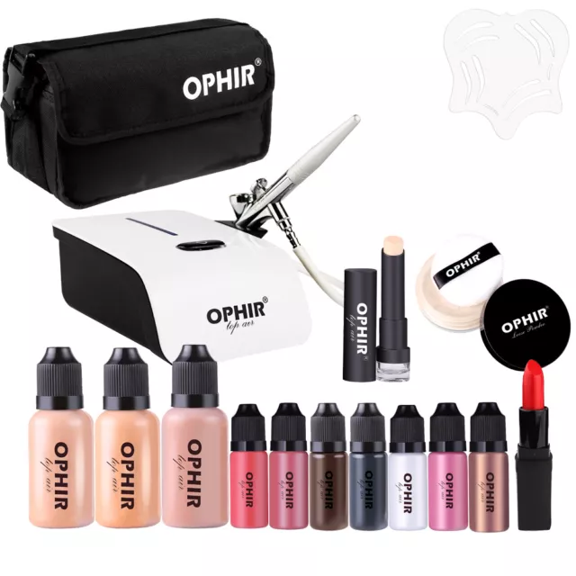 OPHIR Airbrush Makeup System Set Kit w Air Compressor Foundation Concealer