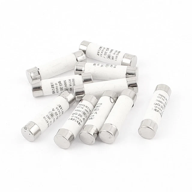 Multimètre 10 x 38 mm Cylindre fusible céramique fusion rapide AC 500V 20A 10pcs