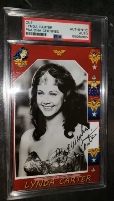 Lynda Carter Wonder Woman signed autograph card PSA DNA