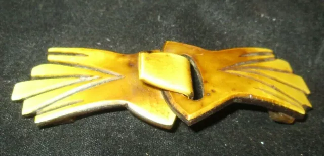 ART DECO 1930's BAKELITE ORANGE LEAF LEAVES LADIES BELT BUCKLE