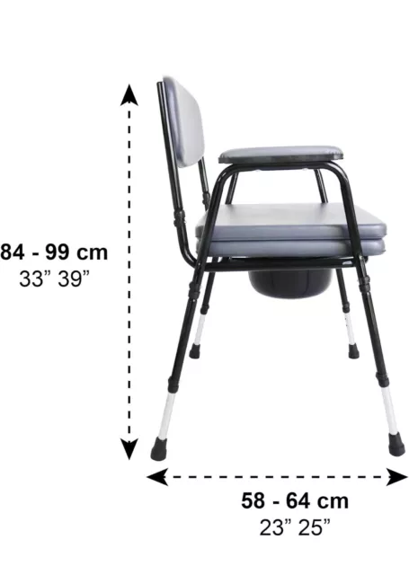 Kommode WC Stuhl für Schlafzimmer, Nachtkommoden mit Eimer, Behindertentoilette 3