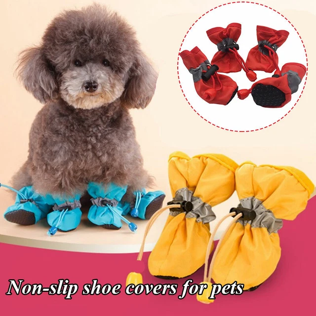 4 pz scarpe impermeabili animale domestico cane antiscivolo pioggia neve cucciolo gatto piede