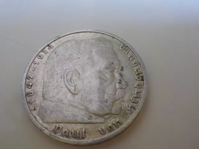 5 Reichsmark Münze 1935 A Deutsches Reich Paul von Hindenburg 1847-1934 Patina