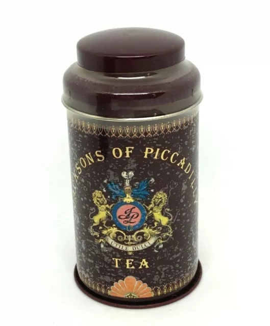 Vintage Jacksons Of Piccadilly Tea Tin Maroon Small 10.5cm 1990's NEW SEALED