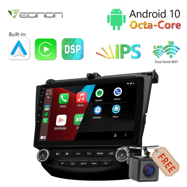 CAM+For 2003-2007 Honda Accord Radio 10.1" IPS Android 10 Stereo Car GPS CarPlay