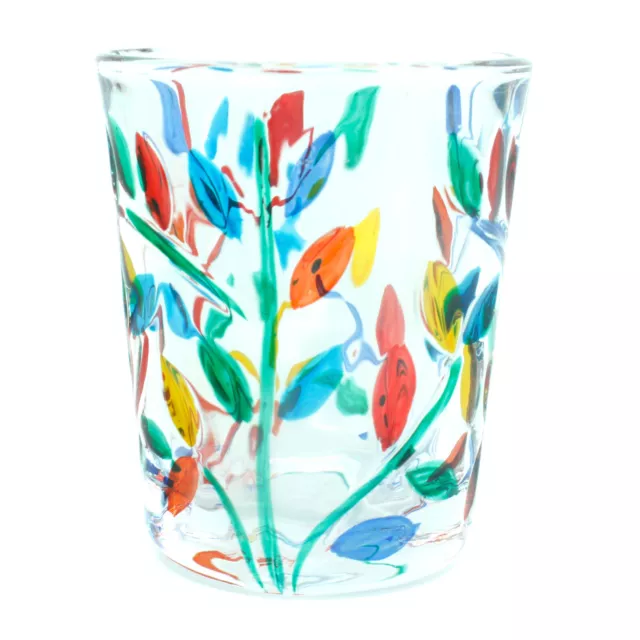 Cristal de Murano Tiro Cristal Múltiple Color Pintado a Mano Flor Patrón 57ml