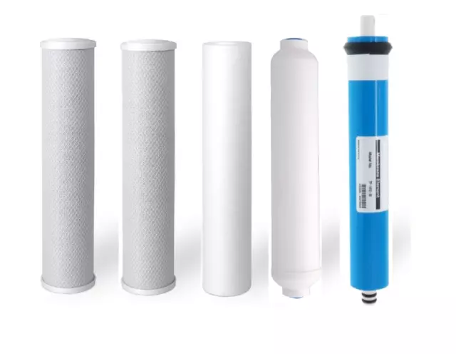 Oceanic Reverse Osmosis Replacement Water Filters+ 50 GPD Membrane | 5 stage RO