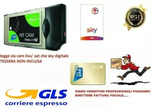 CAM TivuSat HD CERTIFICATA TV SAT SMARCAM HD WE CAM DIGIQUEST SENZA SMART CARD