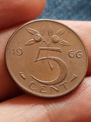 Netherlands, Juliana, 5 Cents, 1966, BRONZE Kayihan coins T67