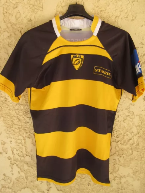 Maillot rugby USC XV CARCASSONNE Sublika shirt jaune noir S