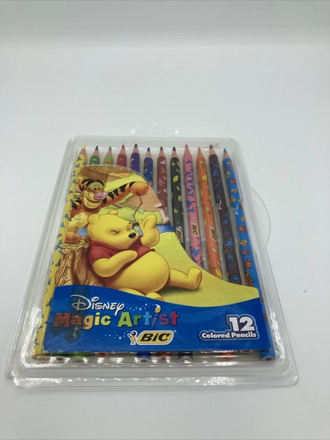 NEW VINTAGE DISNEY Winnie the Pooh Colored Pencils BIC Magic Artist ...