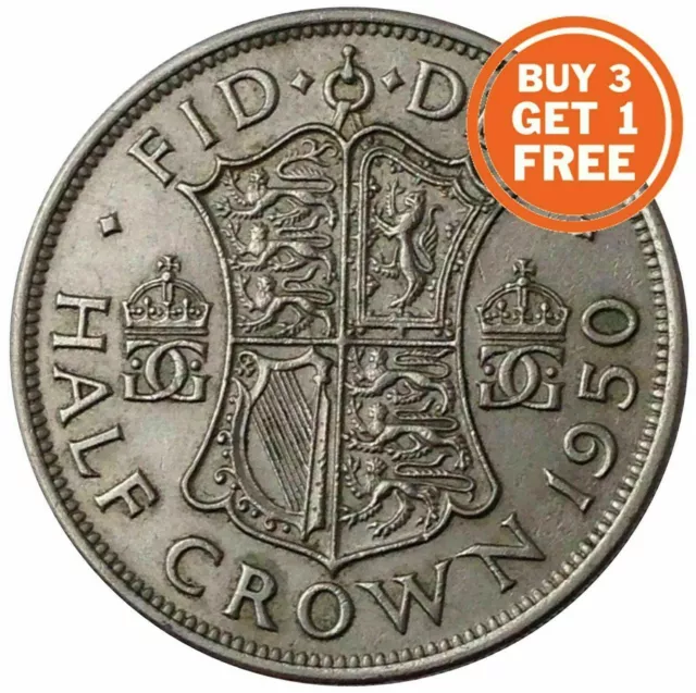 Silver Half Crown George Vi Coin Choice Of Year 1937 To 1951