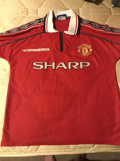 Original Manchester United Football 1998 Home Shirt MEDIUM Short Sleeve