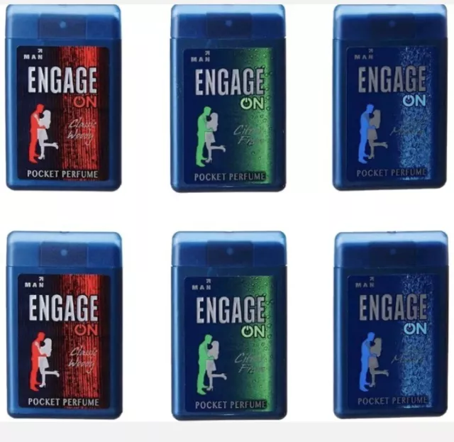 (Pack of 6)Engage On Man Pocket Perfume, For Men to Attract Hot Women 17ml each