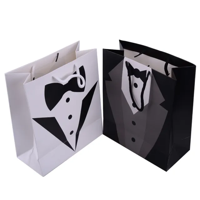 2 Wedding Tuxedo Paper Pouch Gift Bag fit for Man Bride Bridegroom Wedding Favor
