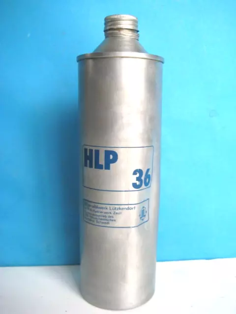 alte DDR Ölflasche HLP 36 Getriebeöl  VEB MINOL Aluminium Alu 60/70er Jahre