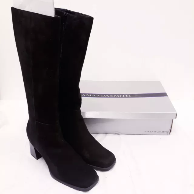 Womens Black Suede Amanda Smith Career Knee High Boots Heels Shoes Size 10M Womens Black Suede Amanda Smith Career Knee High Boots Heels Shoes Size 10M