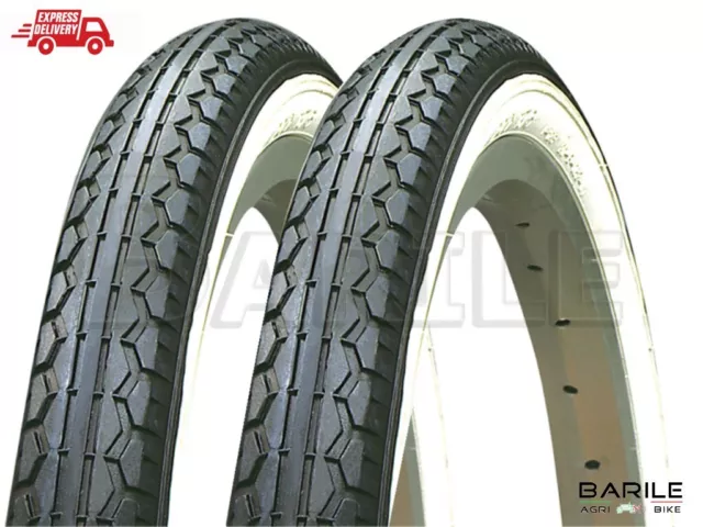 N°2 Copertone / Pneumatico Bici 20 x 1.75 GRAZIELLA  Bianco / Nero  ( 47 - 406 )