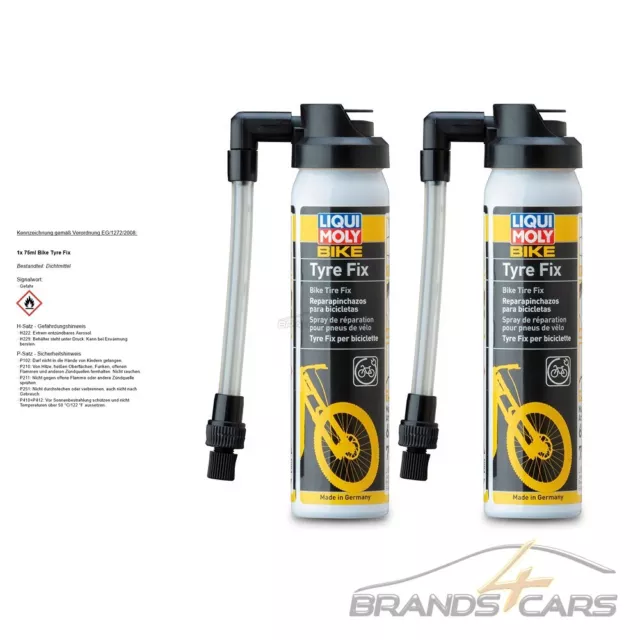 2x 75ml LIQUI MOLY BIKE TYRE FIX FAHRRAD REIFEN REPARATUR SPRAY PANNENSPRAY