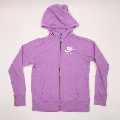 Nike Jacket Girl's Large Purple Full Zip Long Sleeve Hooded Active Casual Youth