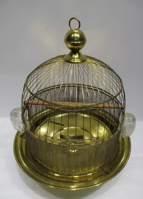 Vintage HENDRYX Brass Hanging Small Lovebird Finch 14 Bell Shape Bird Cage