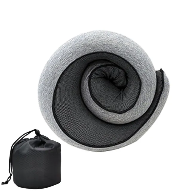 Memory Foam Travel Neck Pillow Snail-Shaped Neck Support Head Rest Pillow Flight