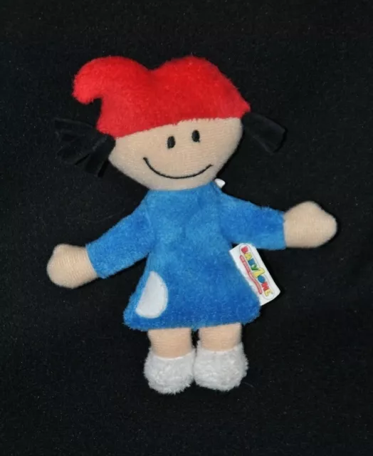 Peluche doudou poupée lutin fille STERNTALER bleu rouge 15 cm TTBE