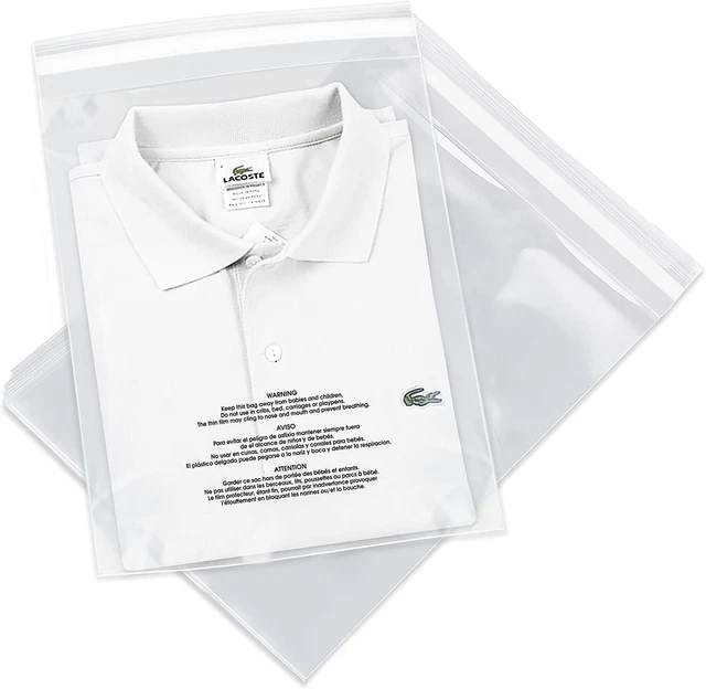 Spartan Industrial - 13” X 15” (200 Count) Self Seal Clear Poly Bags with Suffoc