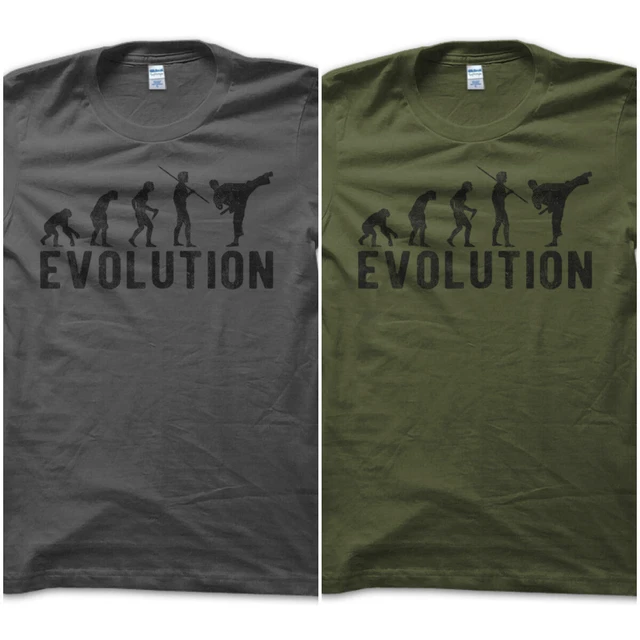 T-Shirt Maglietta Evolution Karate Arti Marziali Vintage Idea Spiritosa Uomo